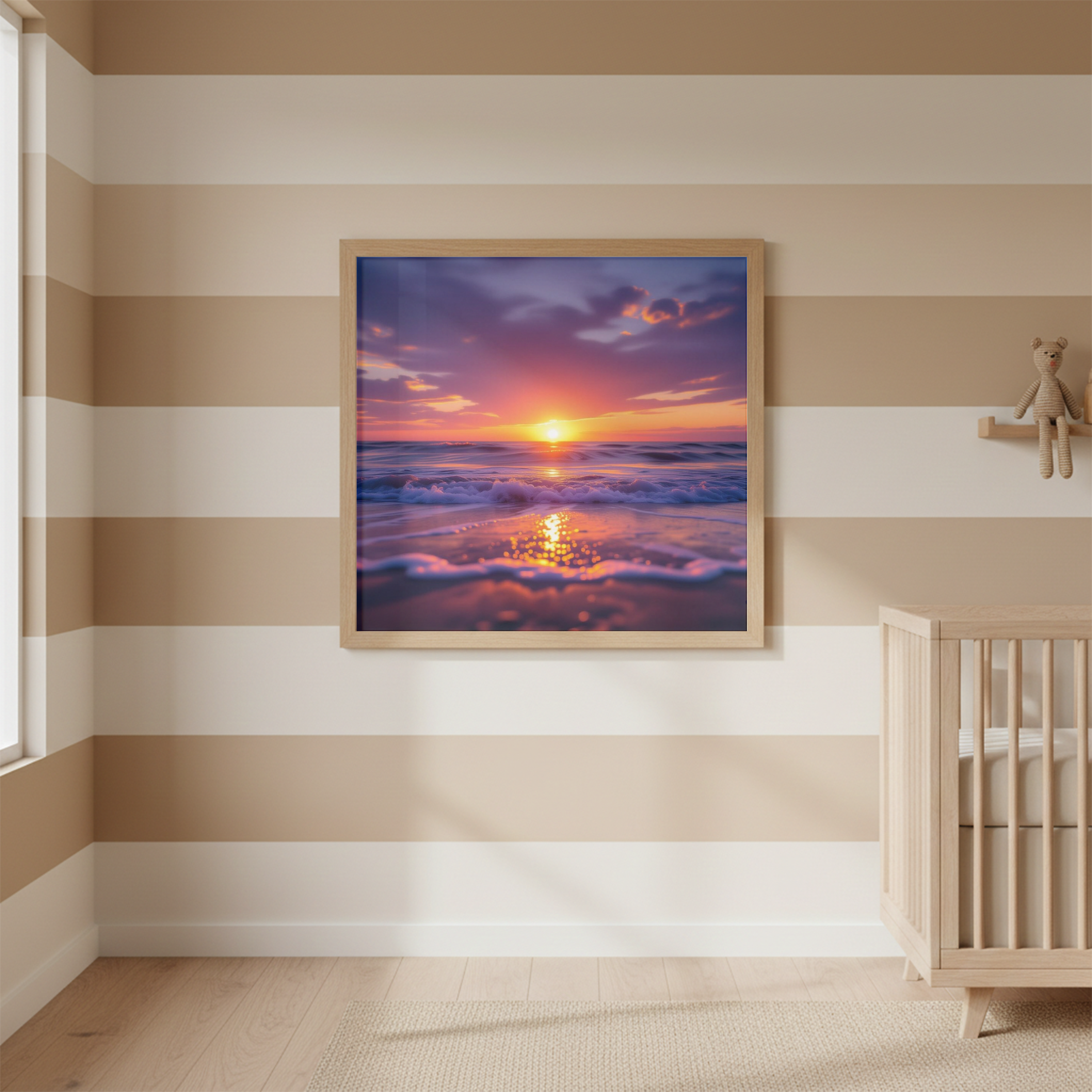 Ocean Sunset Glow — Digital Art Print