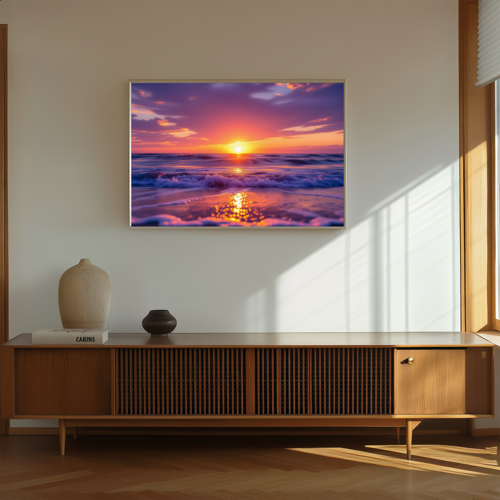 Ocean Sunset Glow — Digital Art Print