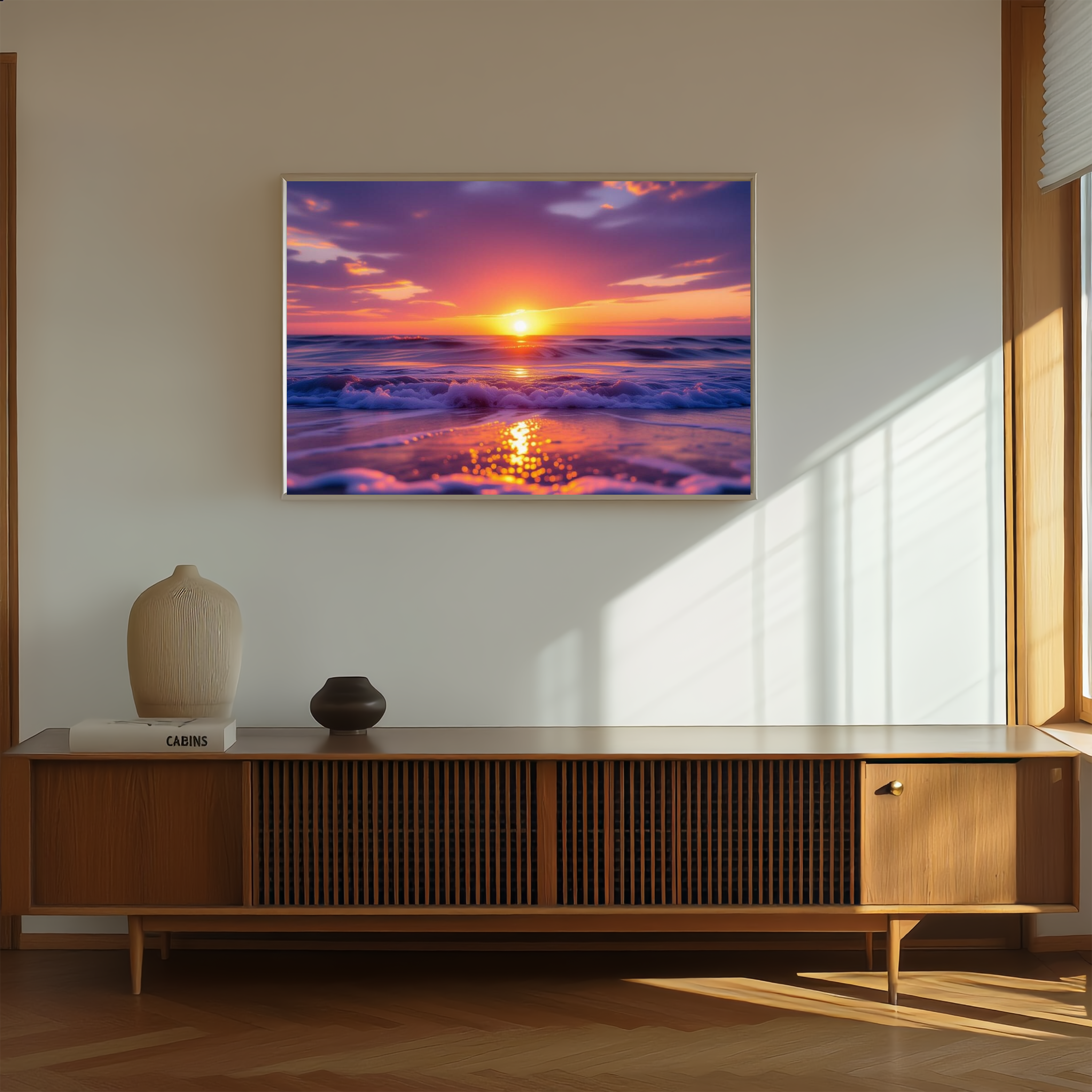 Ocean Sunset Glow — Digital Art Print
