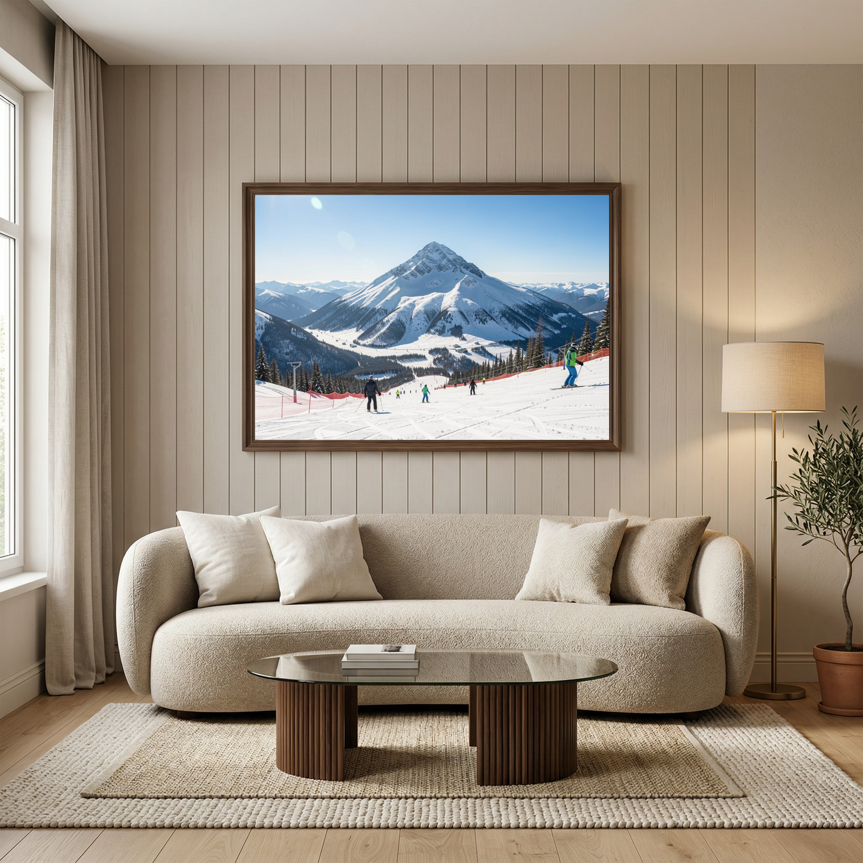 Blue Sky Summit – Sunny Ski Day Digital Art Print