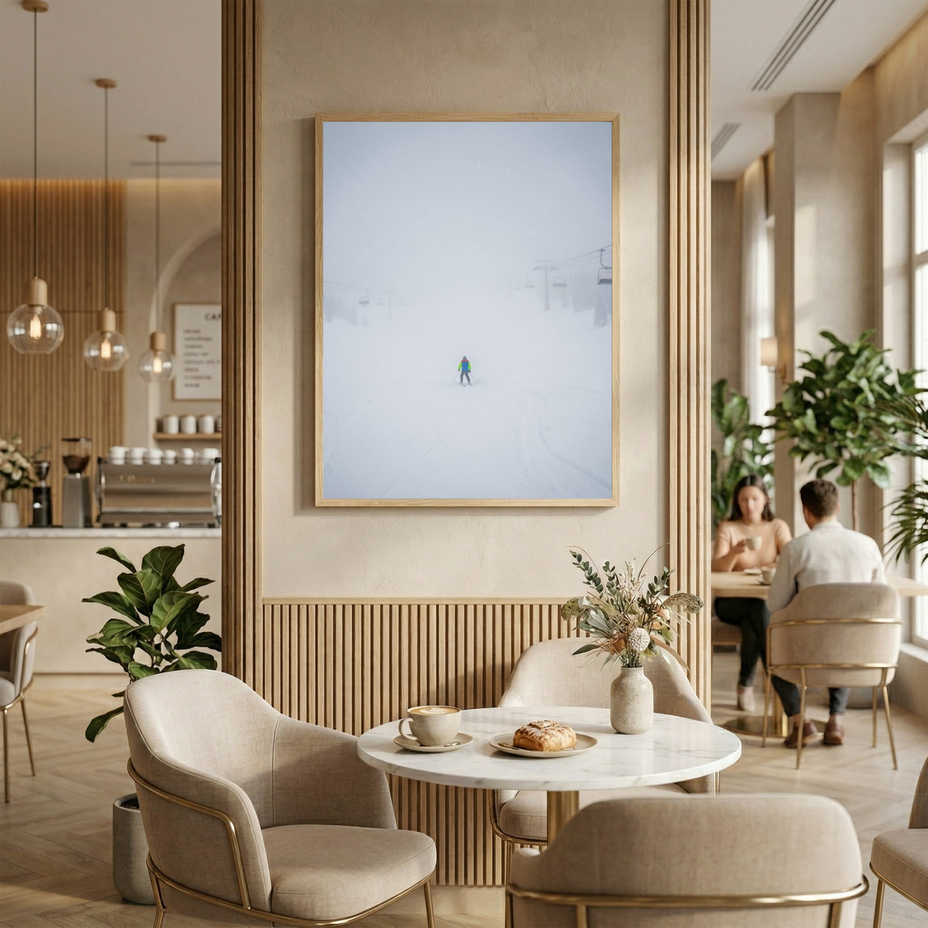 Whiteout – Lone Figure in a Blizzard Digital Art Print