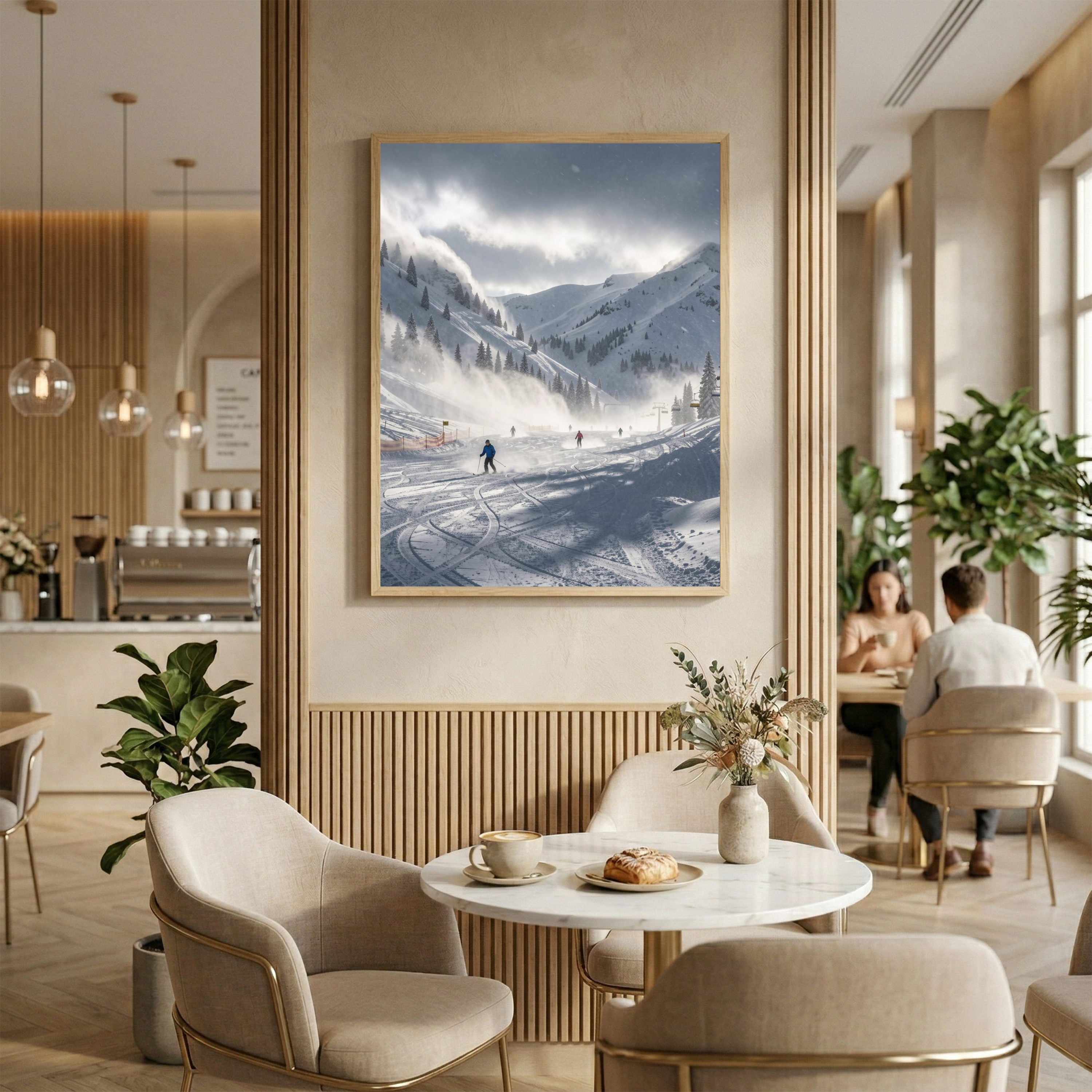 Storm on the Slopes – Winter Ski Digital Art Print