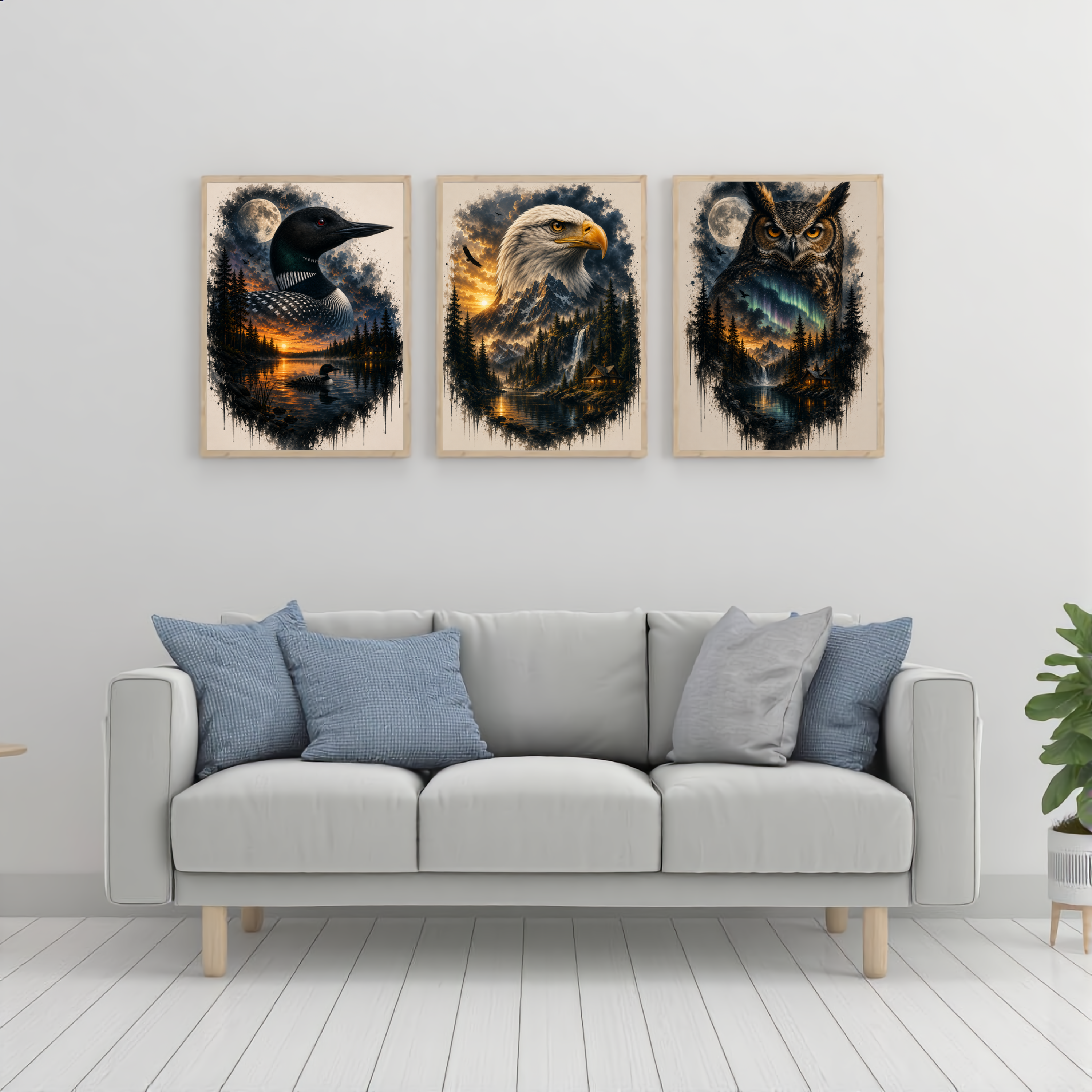 Bald Eagle at Sunset – Majestic Wildlife Digital Art Print