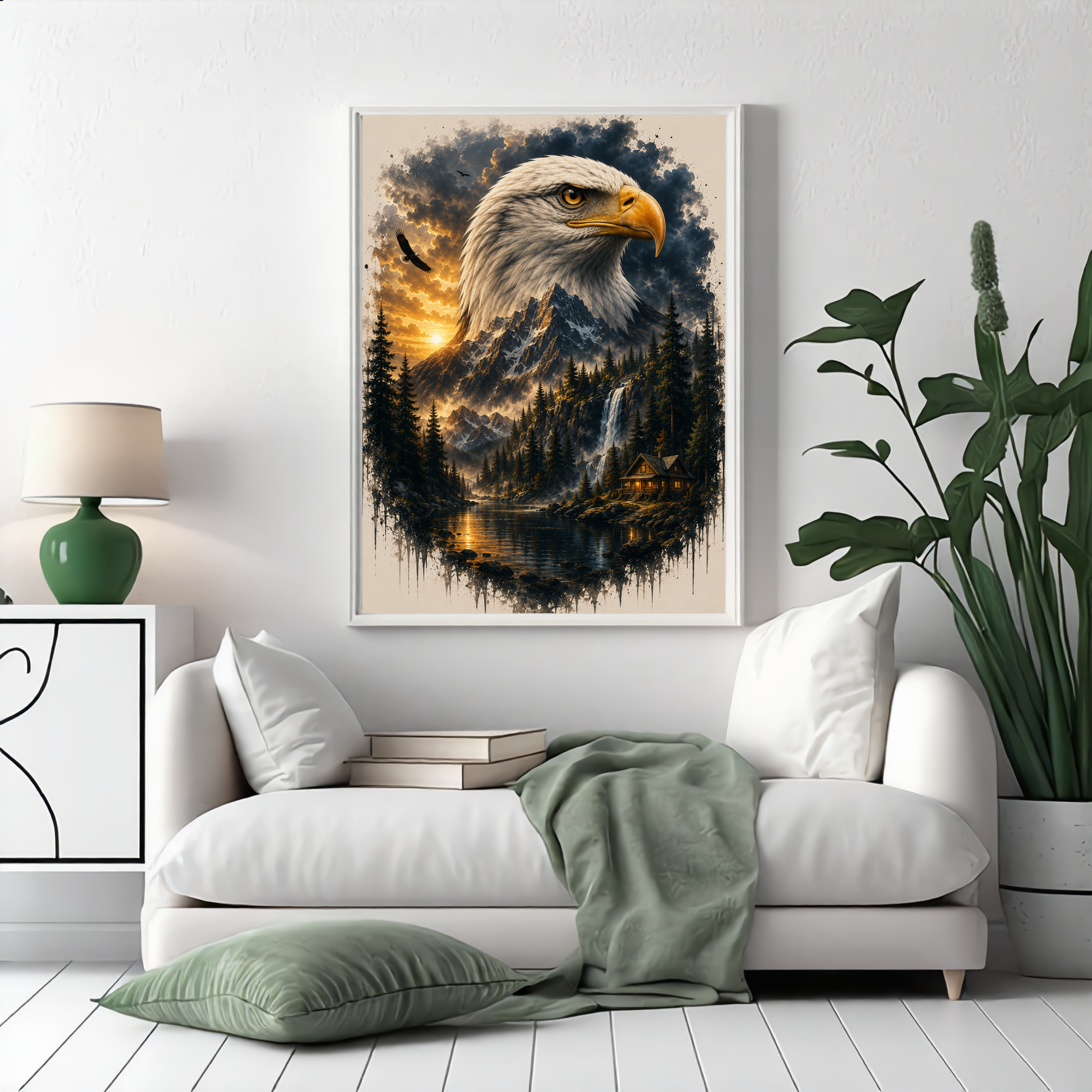 Bald Eagle at Sunset – Majestic Wildlife Digital Art Print