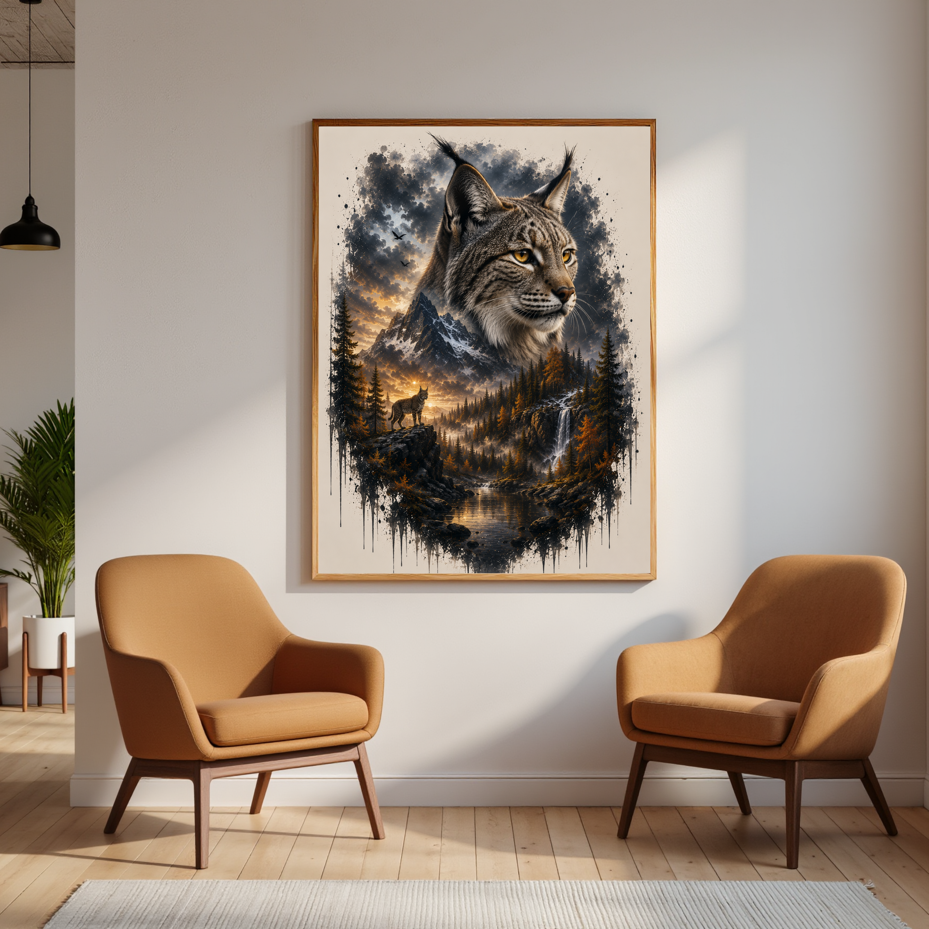 Lynx at Twilight – Mystical Wildlife Digital Art Print