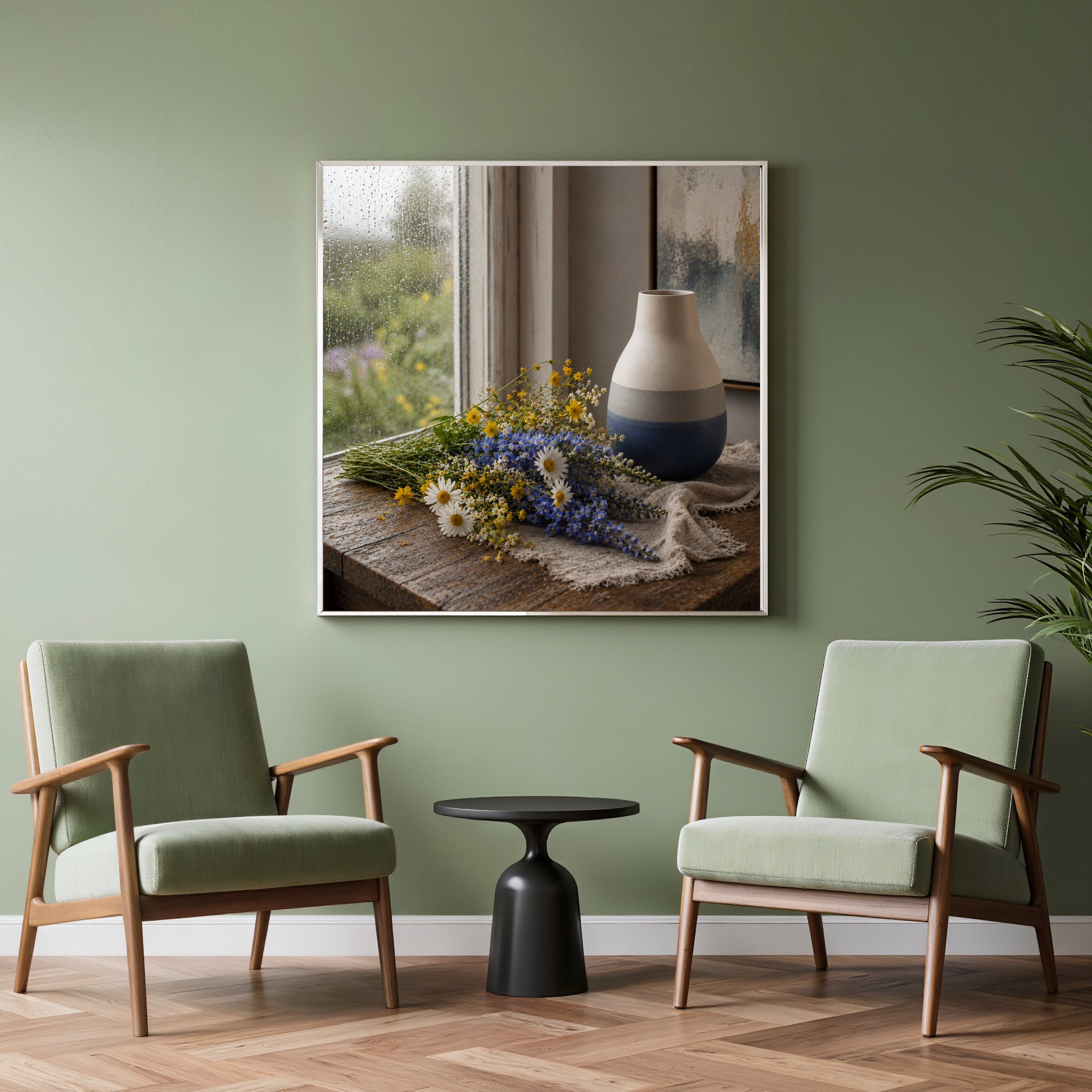 Rainy Day Blooms – Wildflower Still Life Wall Art Instant Download