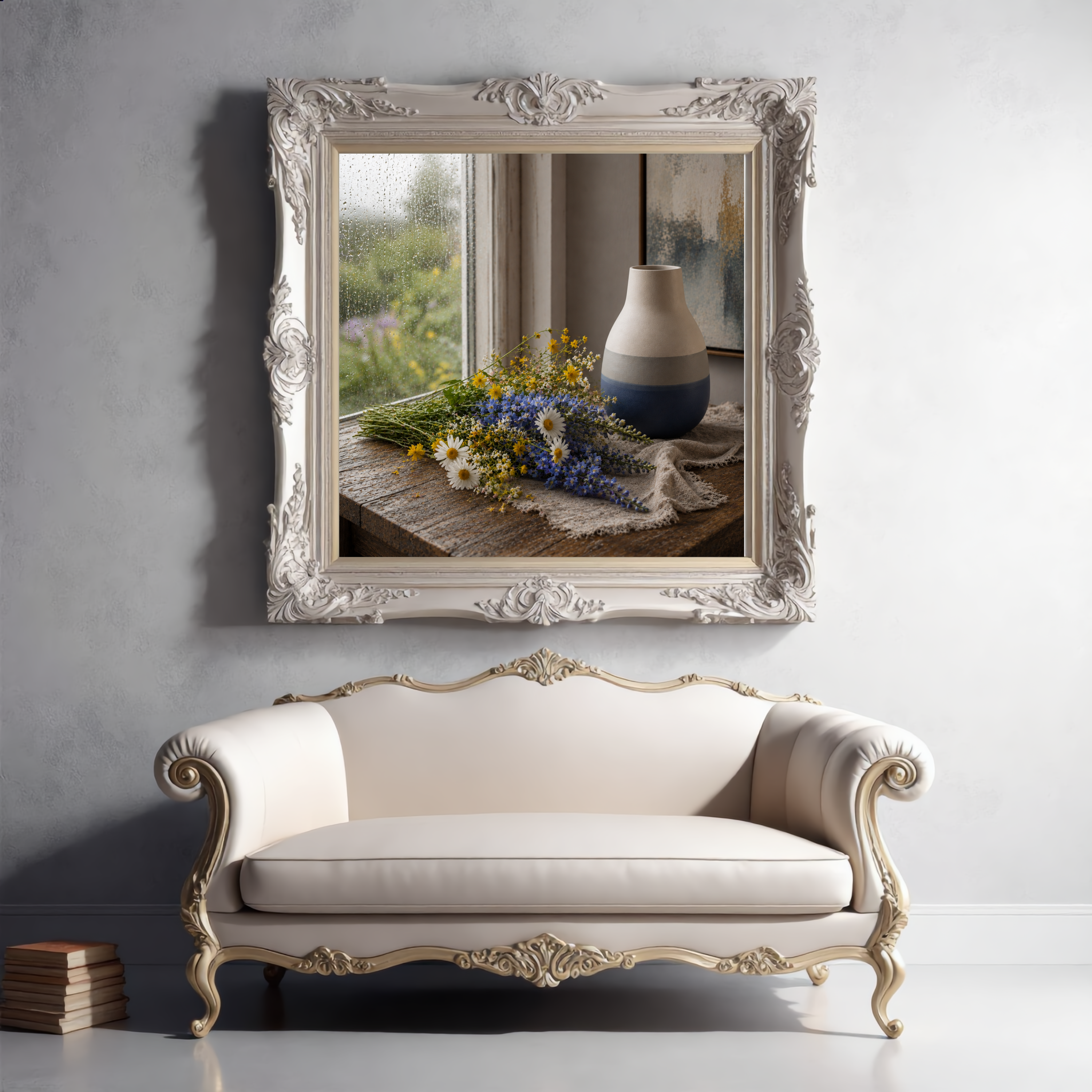 Rainy Day Blooms – Wildflower Still Life Wall Art Instant Download