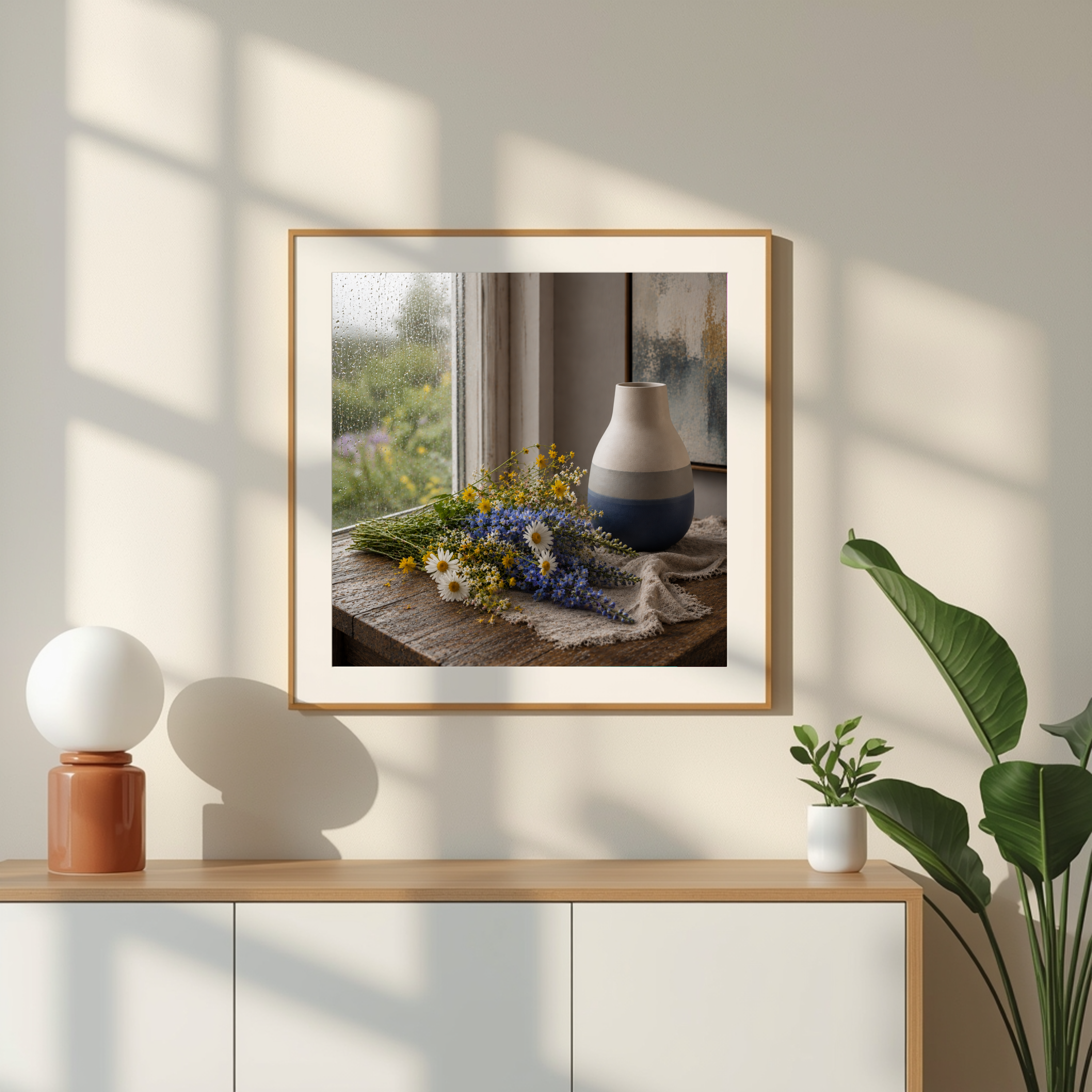 Rainy Day Blooms – Wildflower Still Life Wall Art Instant Download