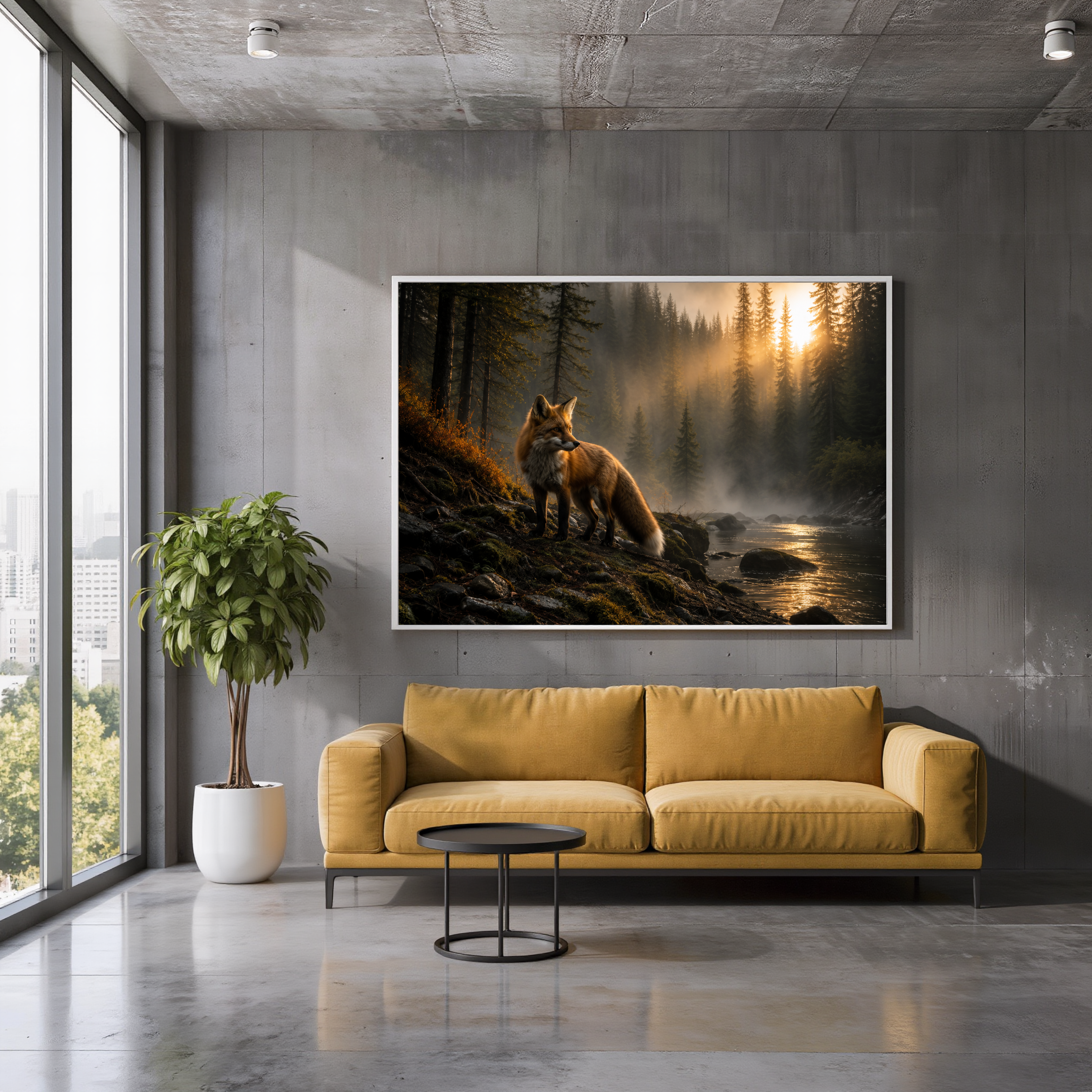 Red Fox in the Misty Forest – Wildlife Wall Art Instant Download