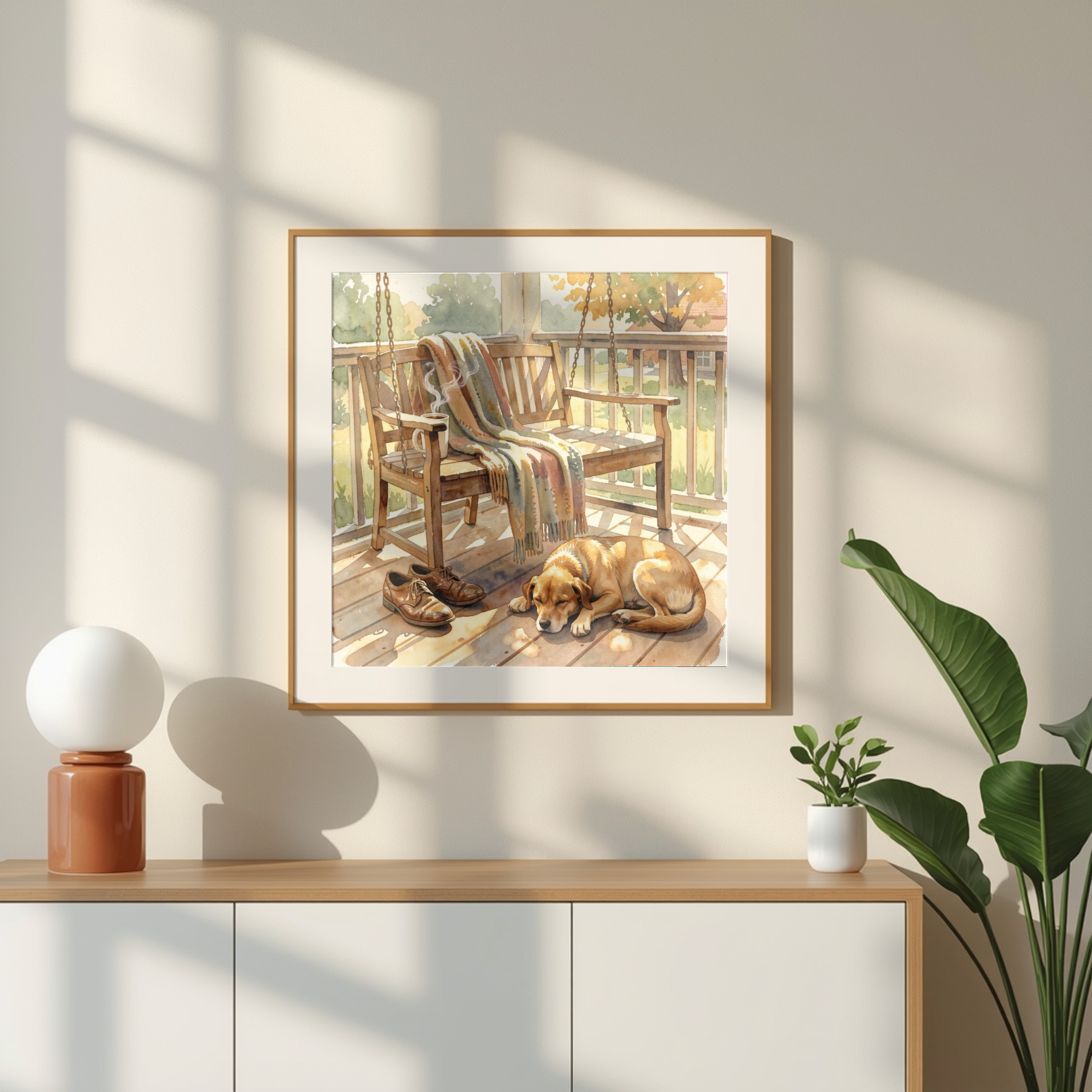 Lazy Day on the Porch – Cottage Watercolour Art Print