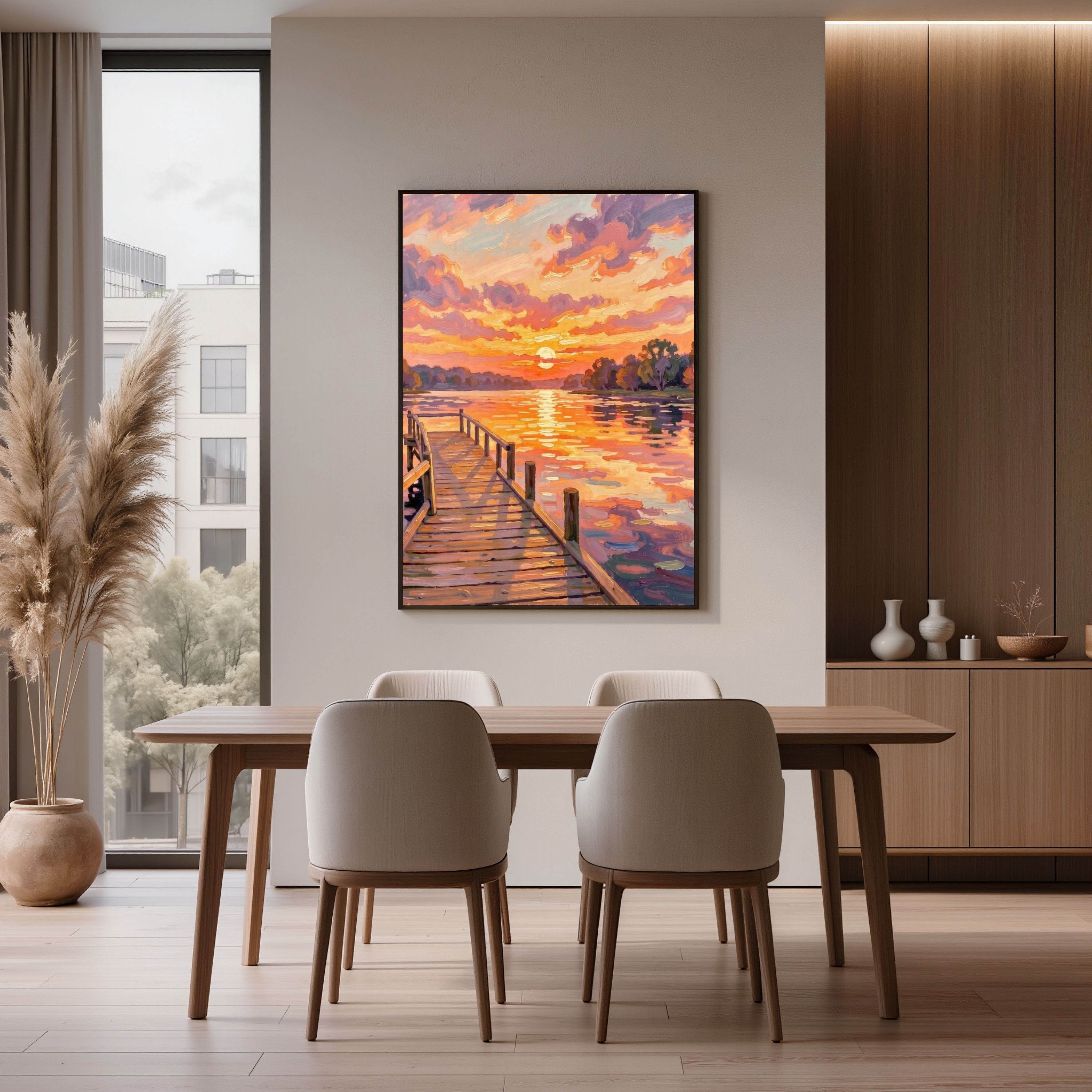Soft Sunset Dock — Digital Art Print