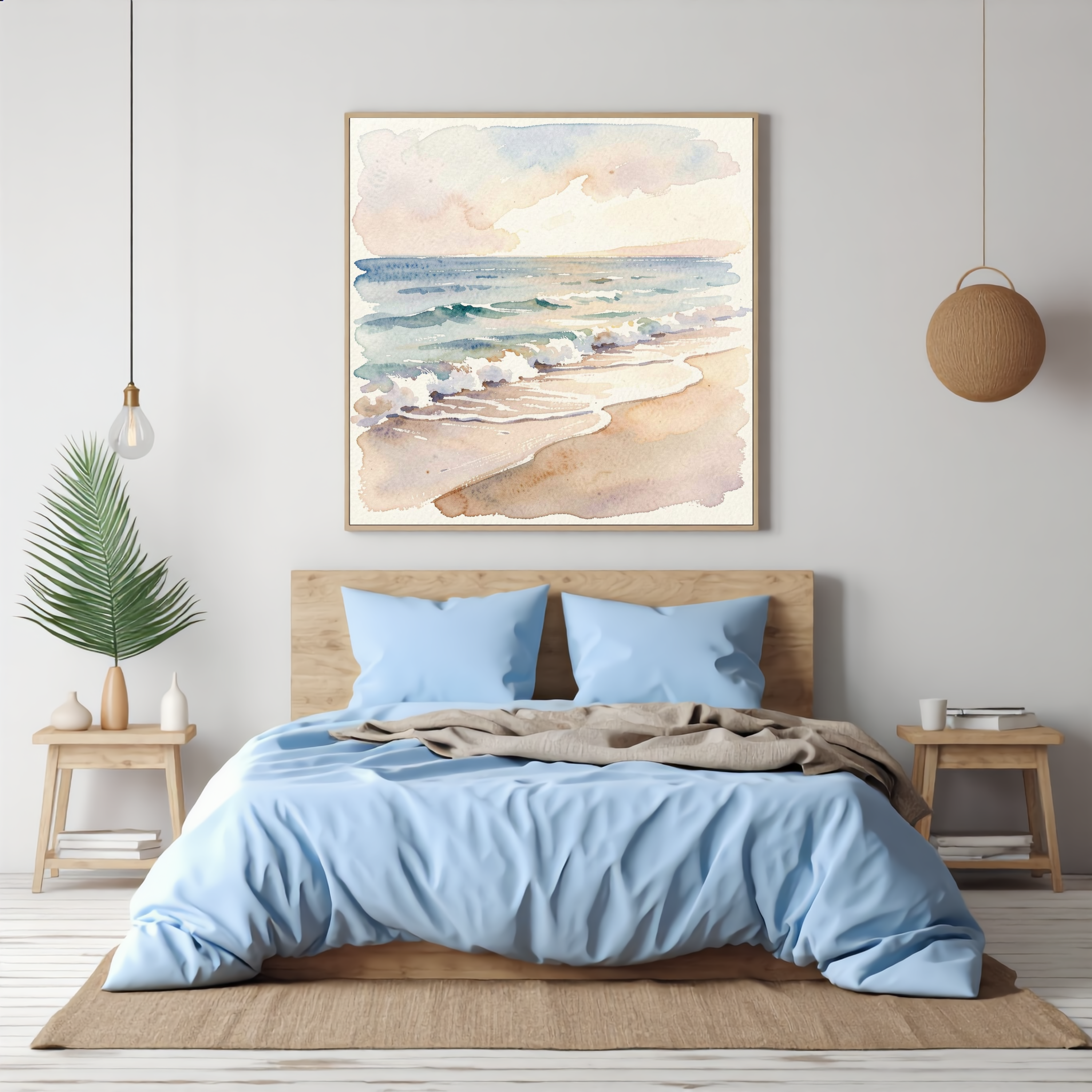 Shoreline at Dawn – Coastal Watercolour Art Print