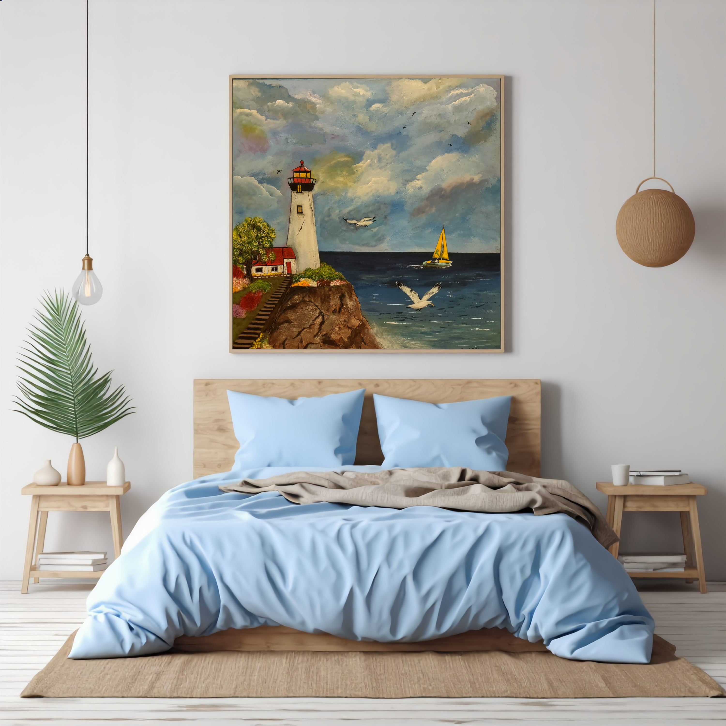 Beacon of Serenity – Lighthouse Coastal Wall Art Instant Download
