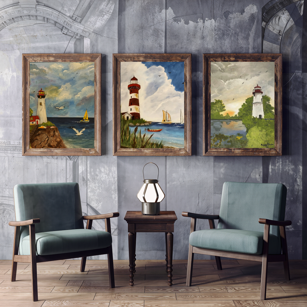 Beacon of Serenity – Lighthouse Coastal Wall Art Instant Download