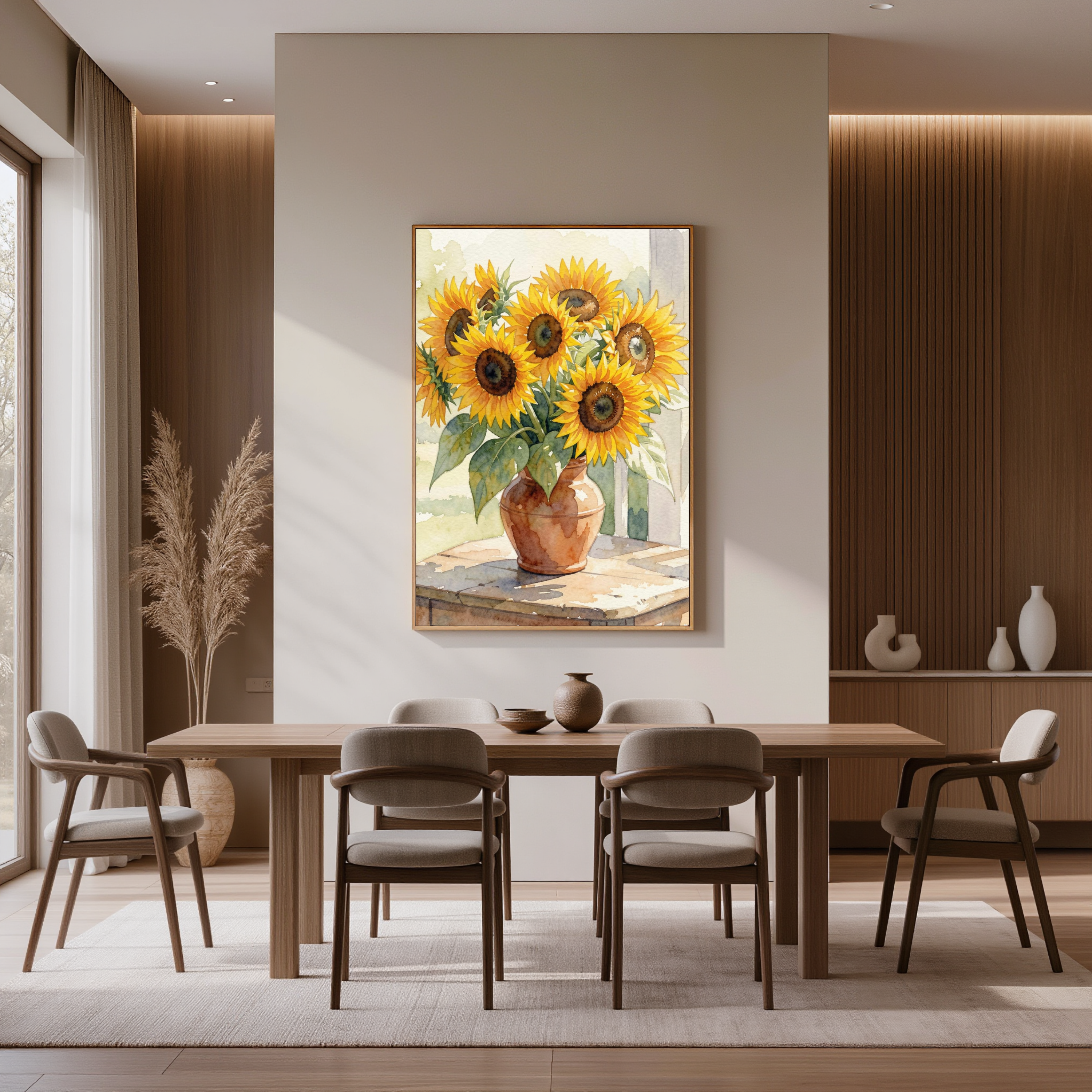 Sunflowers in Terracotta – Watercolour Art Print