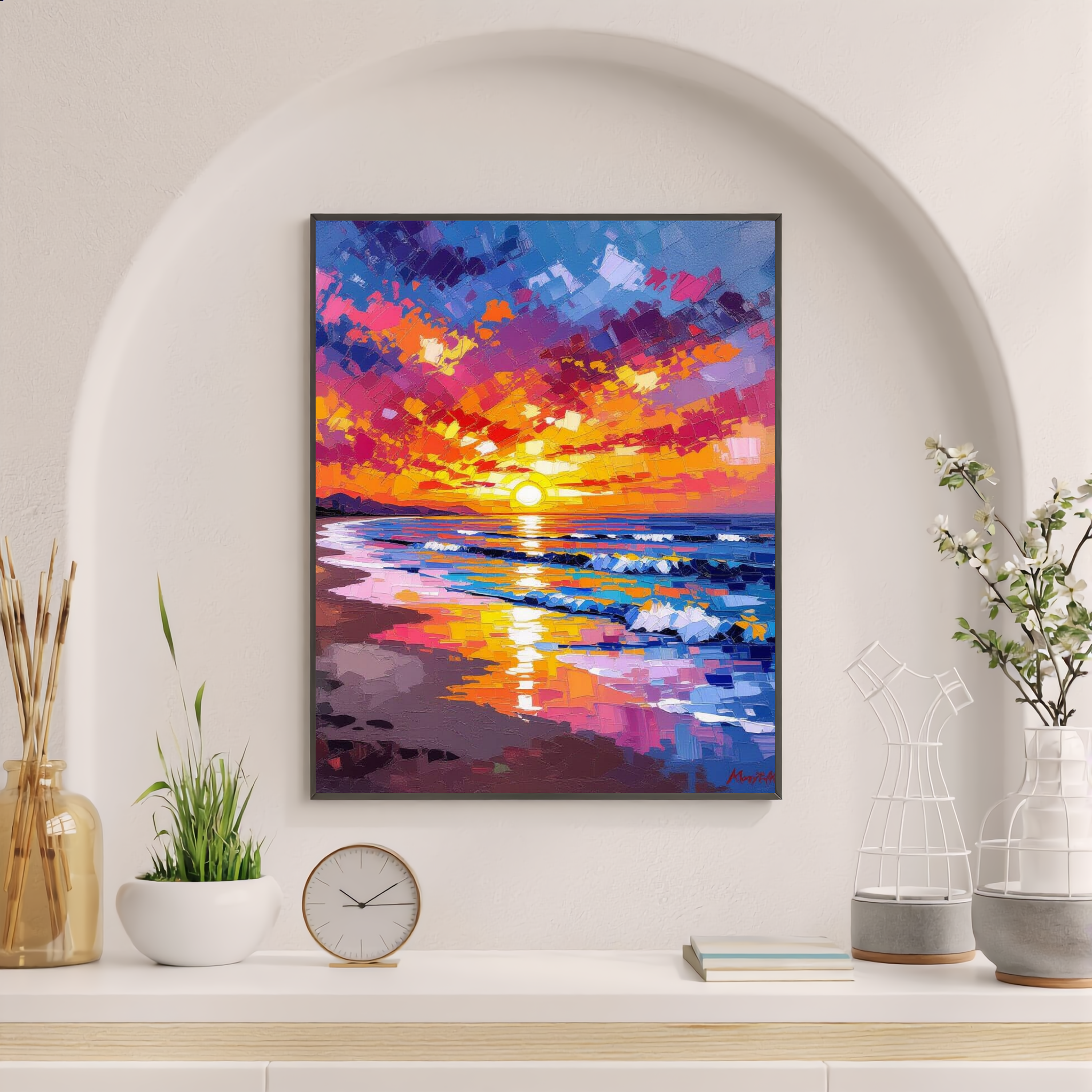 Coastal Sunset – Shell Beach Ocean Digital Art Print
