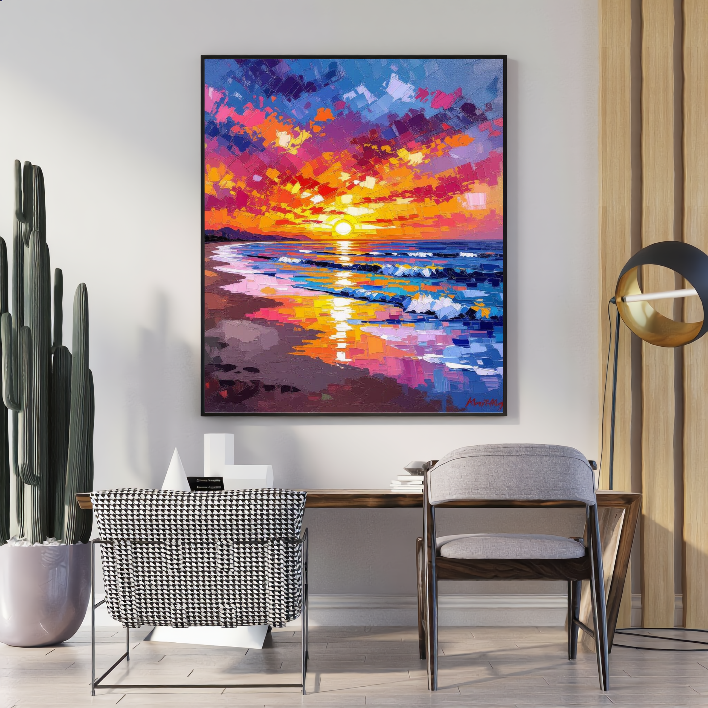 Coastal Sunset – Shell Beach Ocean Digital Art Print