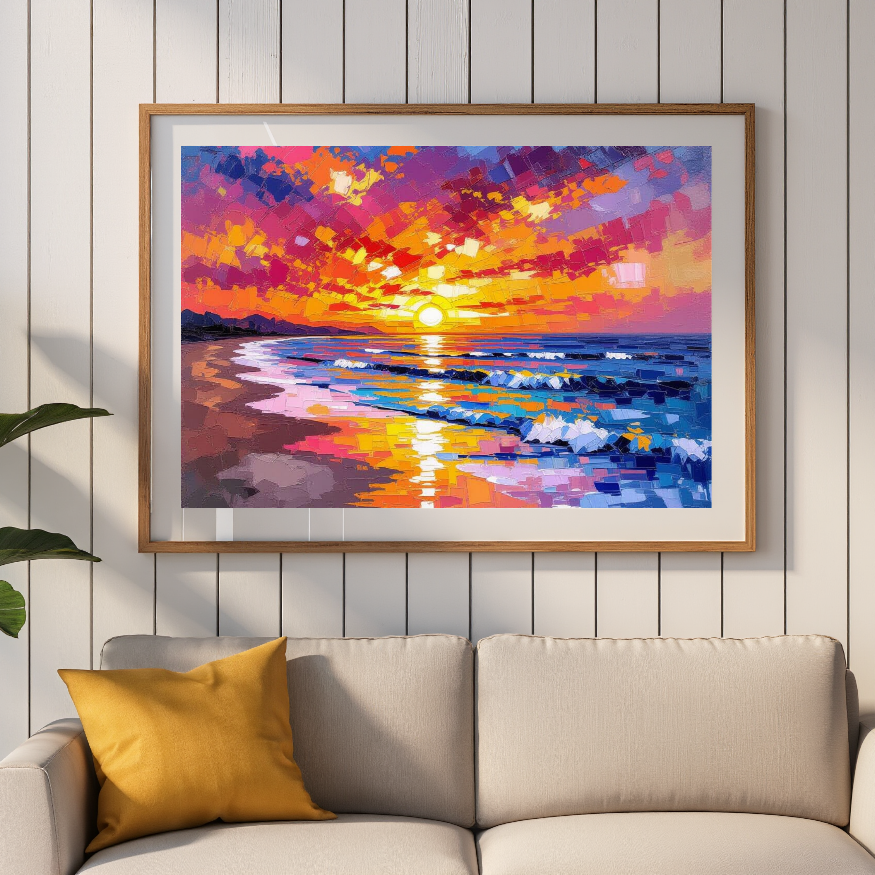 Coastal Sunset – Shell Beach Ocean Digital Art Print