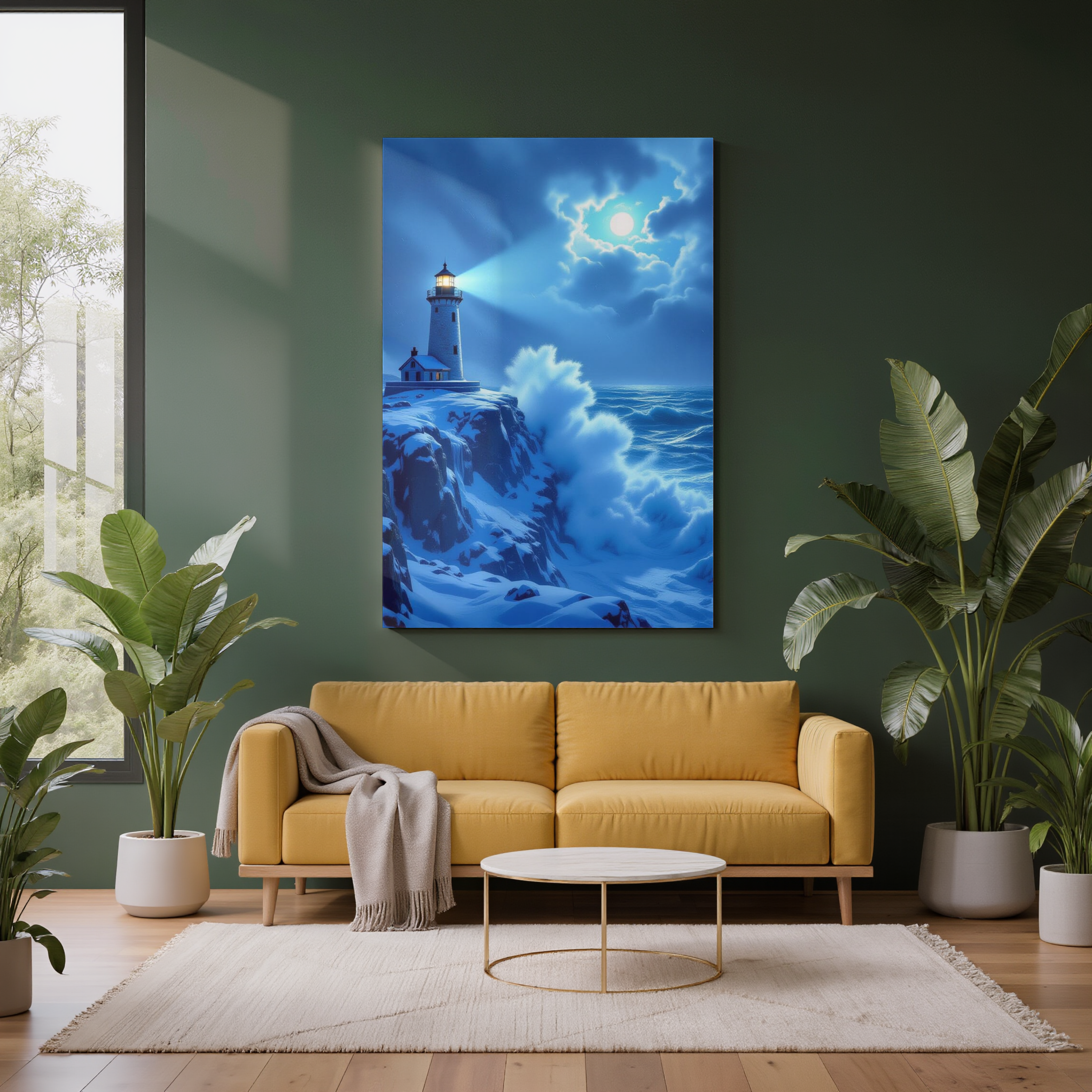 Blue Twilight Lighthouse – Digital Art Print