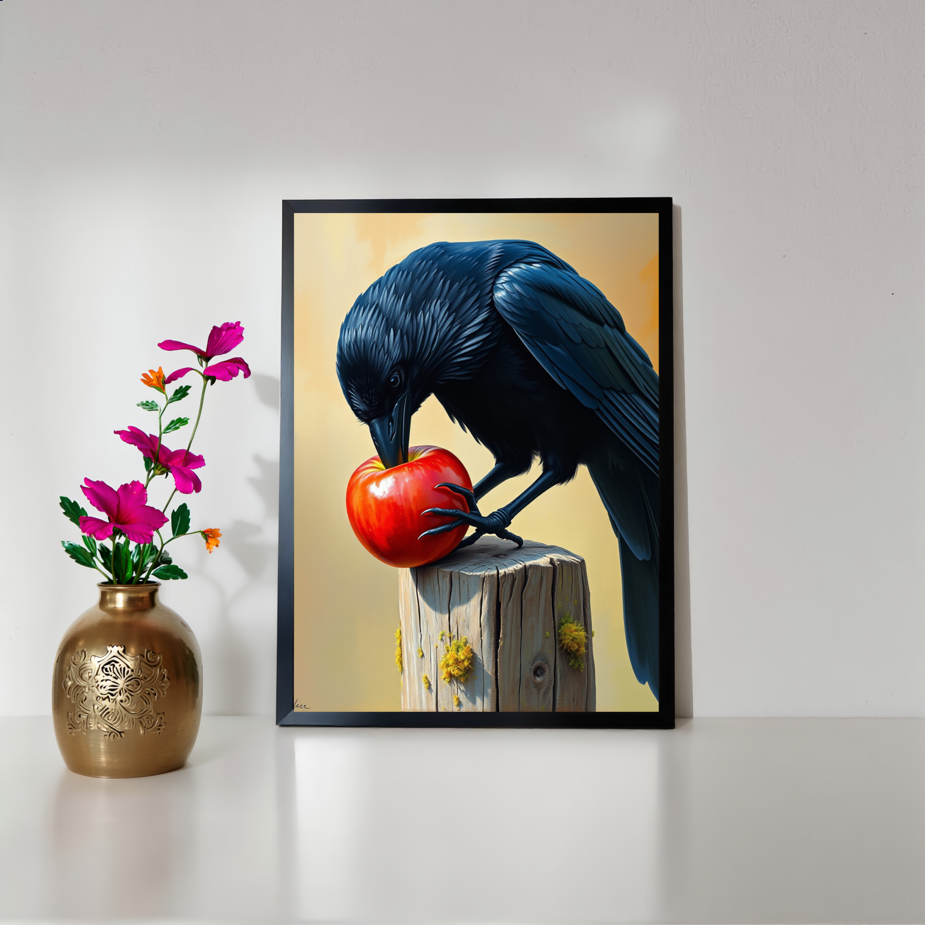 Crow with Apple