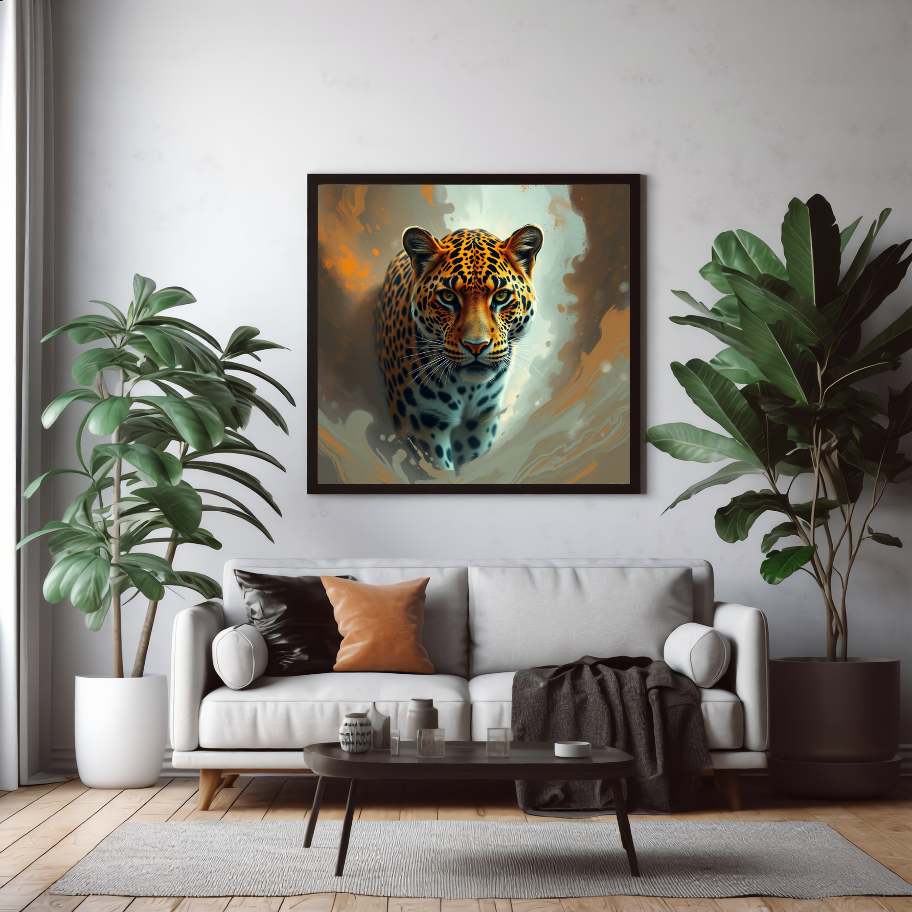Golden Jaguar in the Jungle – Digital Art Print