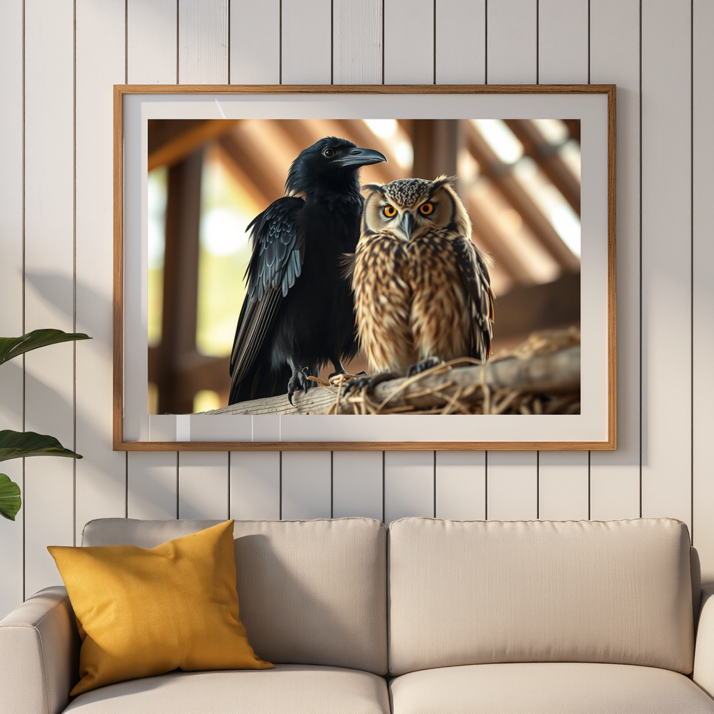 Raven & Owl — Digital Art Print