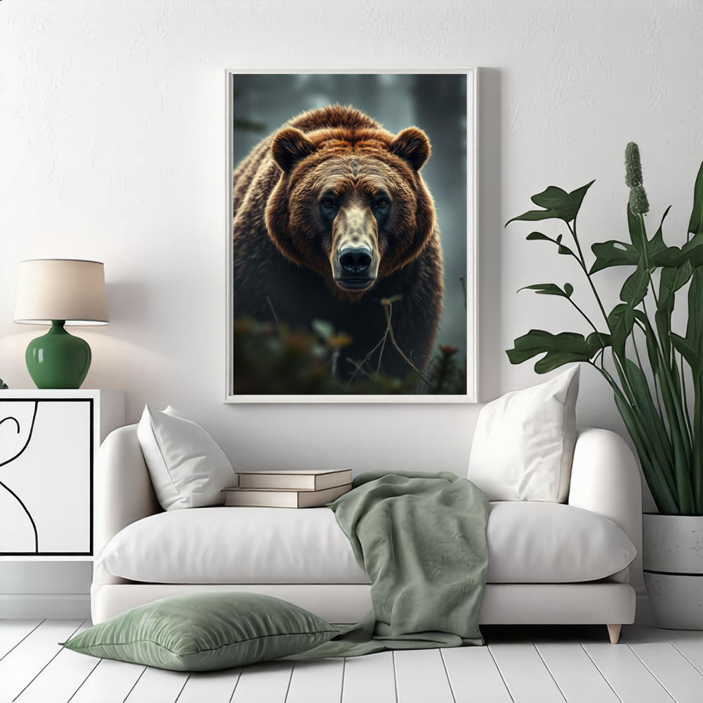 Grizzly Bear Portrait — Digital Art Print