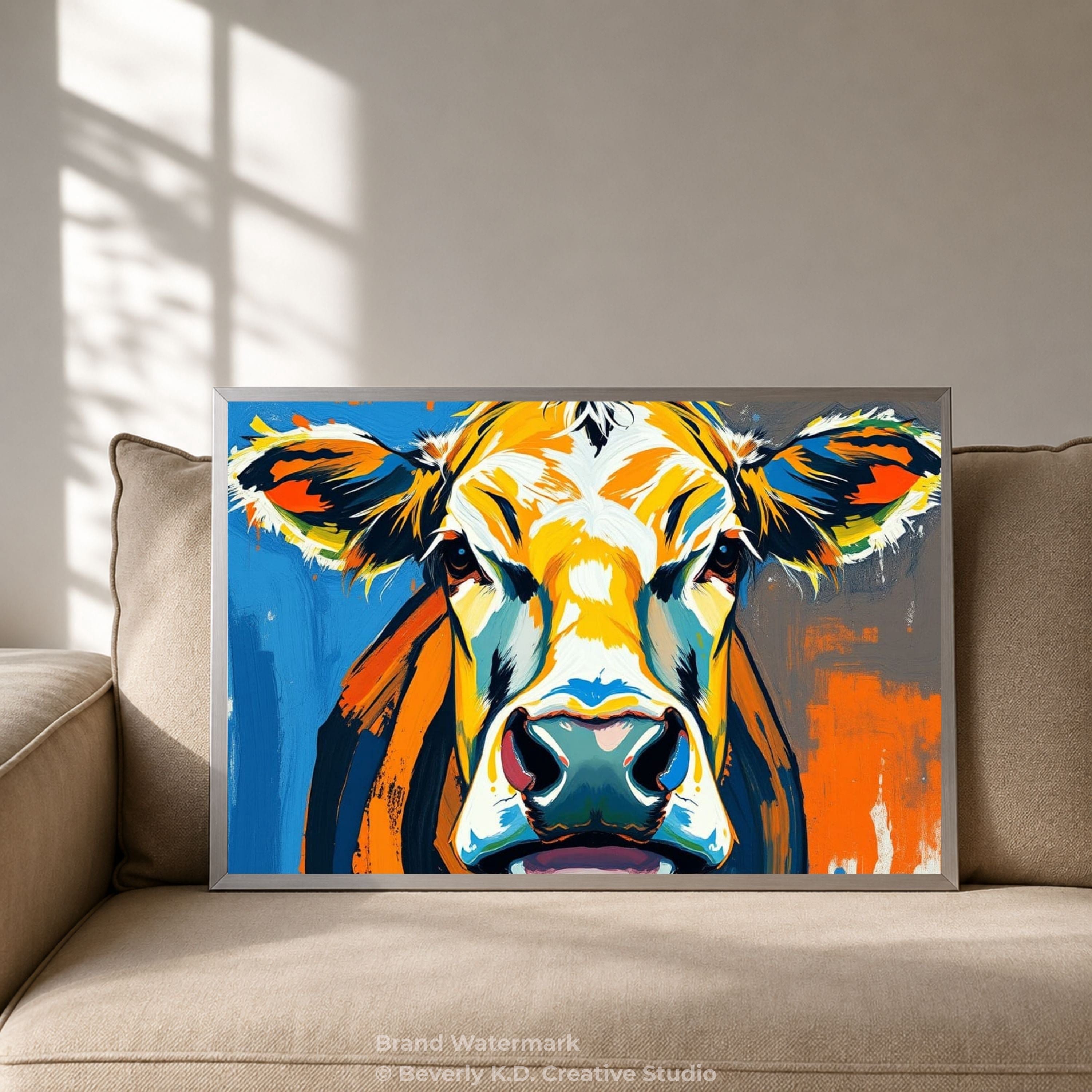 Abstract Cow Portrait