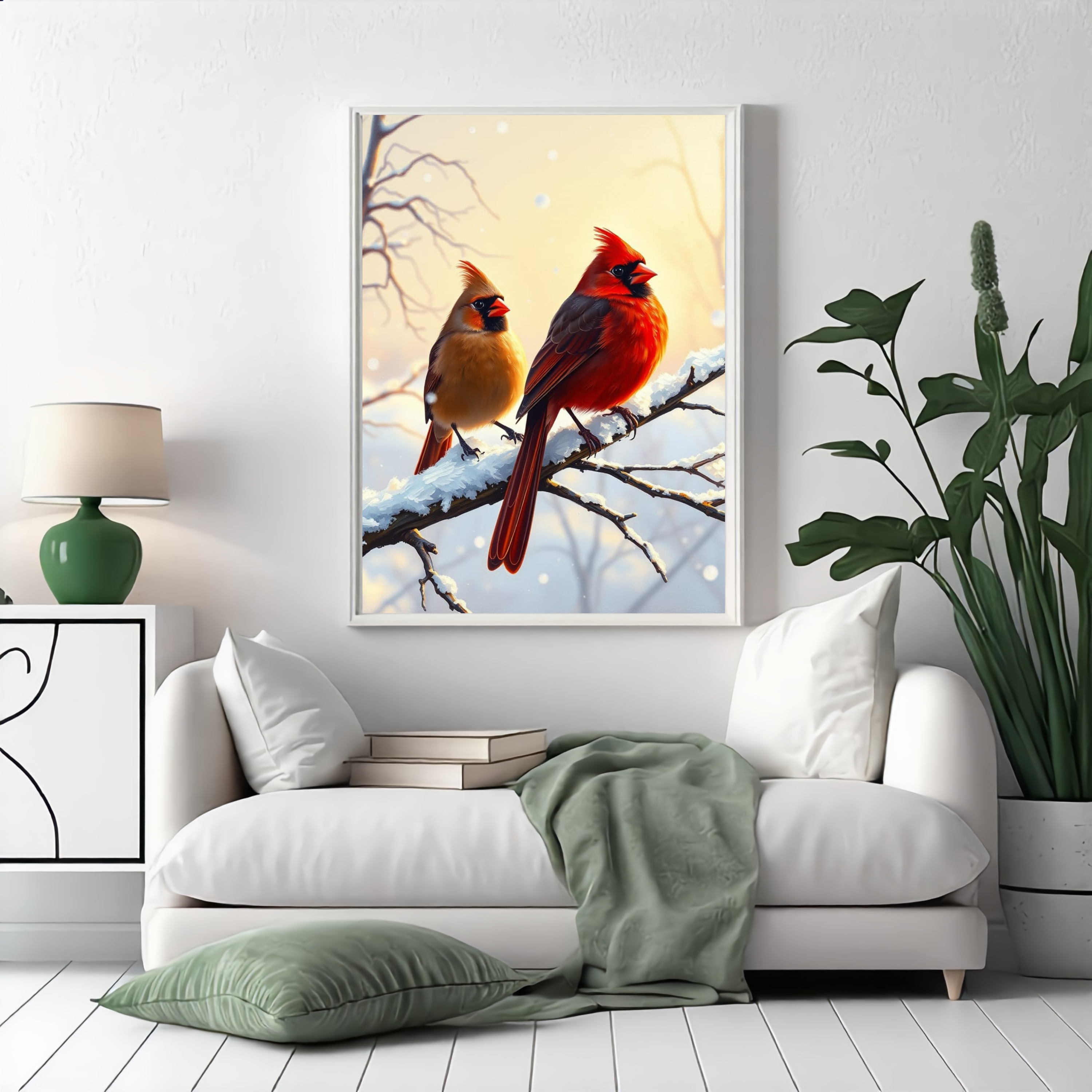 Winter Cardinals — Digital Art Print
