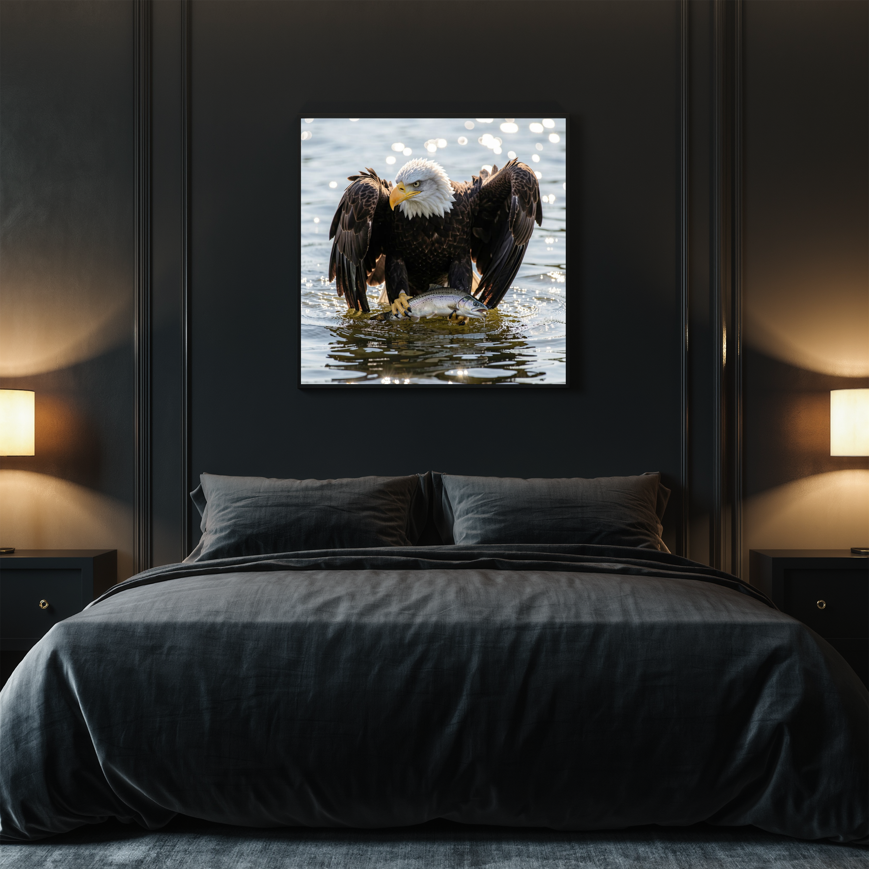 Bald Eagle Fishing — Wildlife Digital Art Print