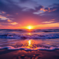 Ocean Sunset Glow — Digital Art Print