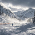 Storm on the Slopes – Winter Ski Digital Art Print
