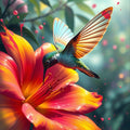 Hummingbird and Orange Flower