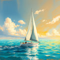 Sunset Sailboat on Turquoise Waters