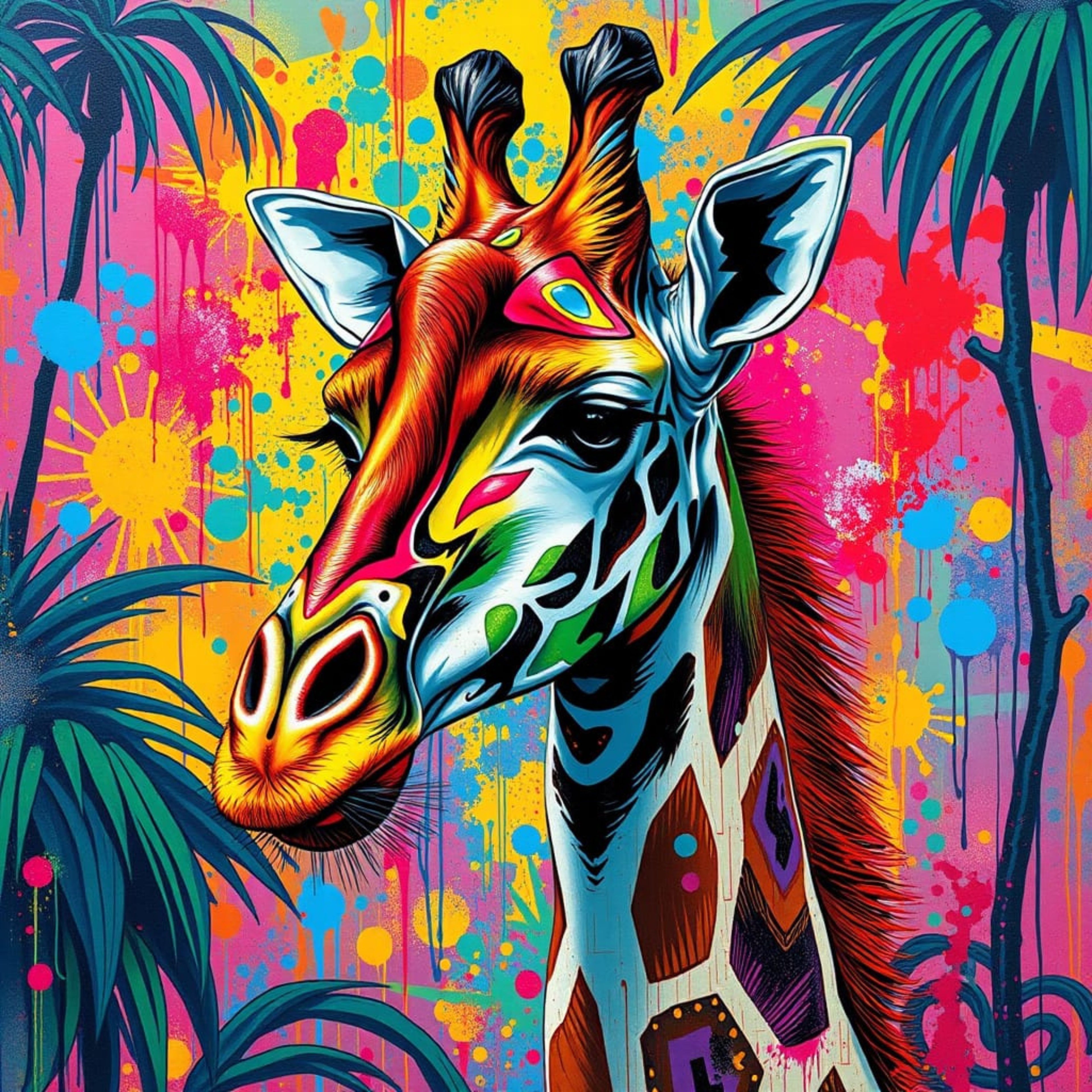 Pop Art Giraffe — Digital Art Print