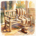 Afternoon on the Porch – Cottage Watercolour Art Print