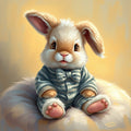 Bunny on a Cloud - Digital Art Print