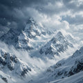 Alpine Peaks – Mountain Storm Digital Art Print