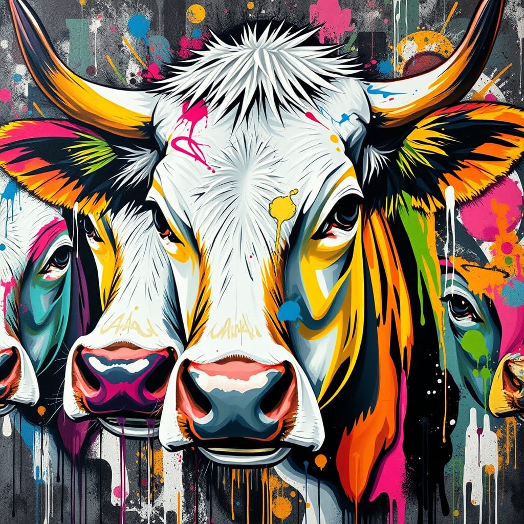 Abstract Cow Portrait