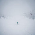 Whiteout – Lone Figure in a Blizzard Digital Art Print